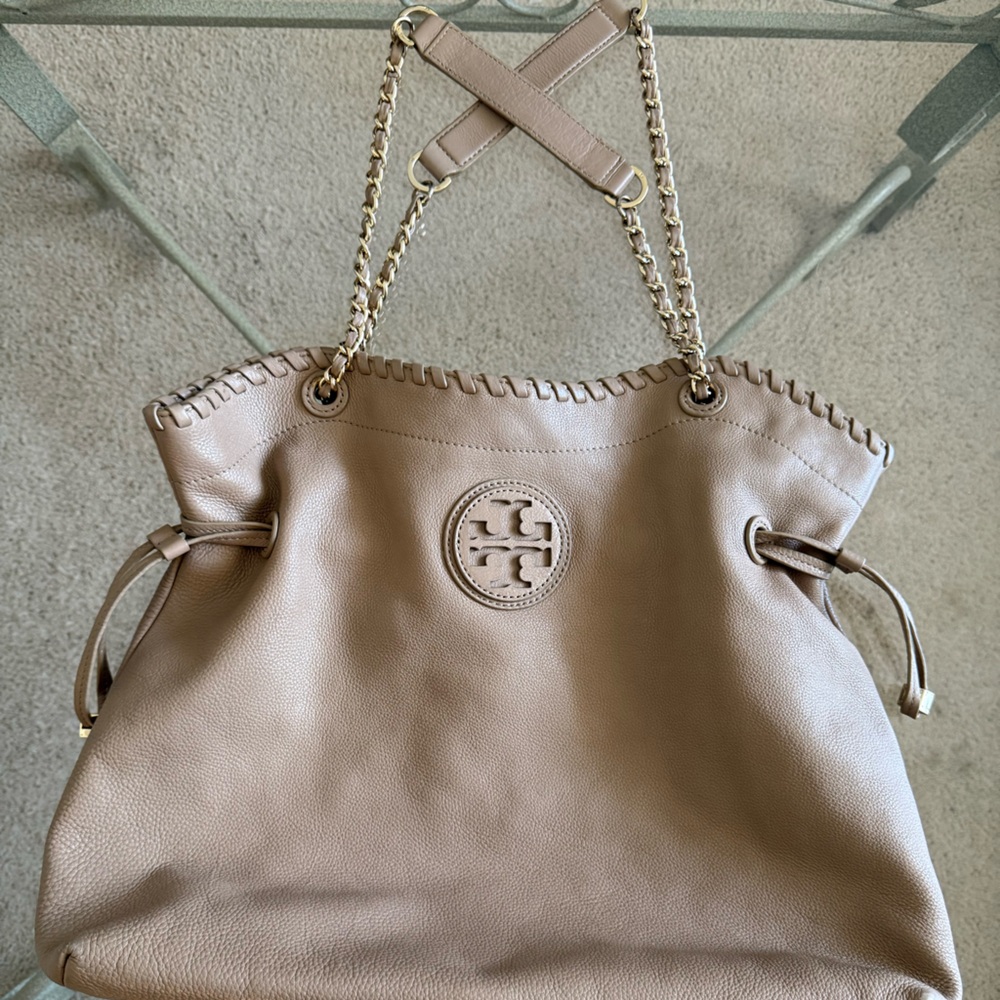 Tory Burch Beige Leather Shoulder Bag